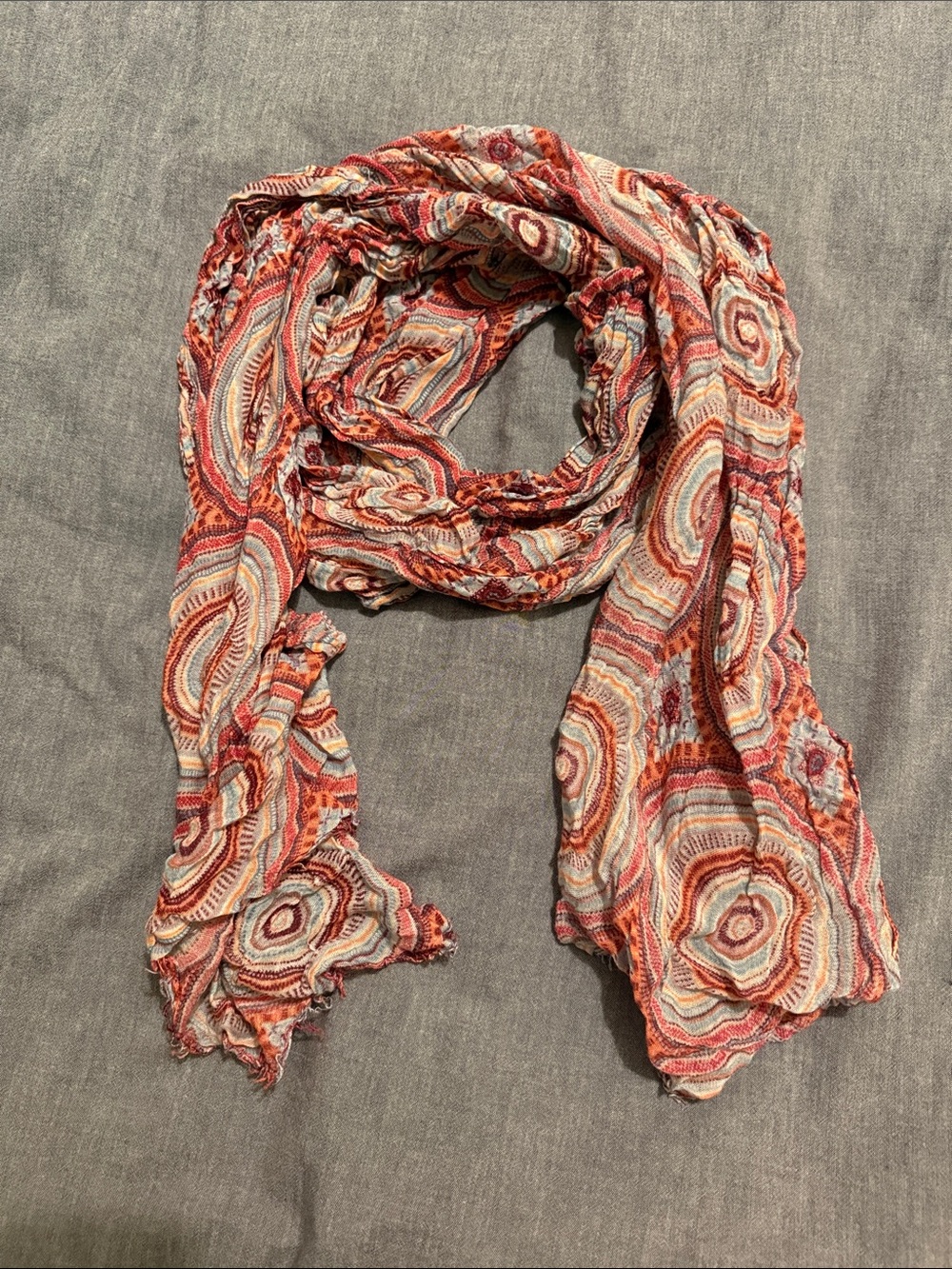 Summer Scarf (coral/blue)